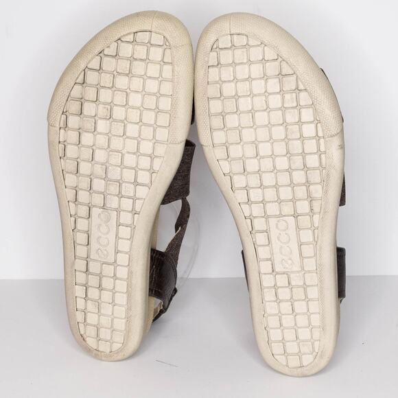 Ecco Women's Damara Sandals Premium Leather Strappy Metallic Bronze Size 6 | AR - Picture 5 of 6